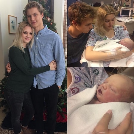 A picture of Frankie-Jean Sixx with her boyfriend and baby boy that passed away.